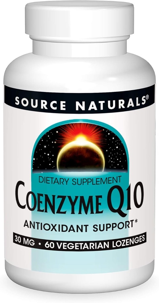 Source Natural Coenzyme Q10 Antioksi Support 30 mg For Heart, Brain, Immunity, & Liver Support - 60 Lozenges