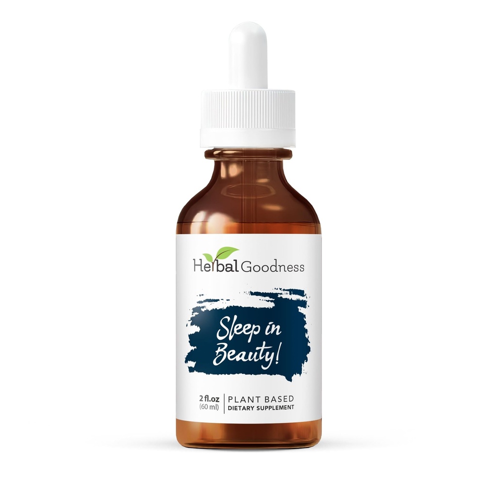 Beauty'de Uyku - Organik Valerian Root Liquid Drops 2 Fl. oz, Lemon Balm, Natural Sleep Support for Yetişkinler, Rest & Relaxation Aid, Non-GMO, Vegan, Gluten-Free, USDA Organic, No Melatonin