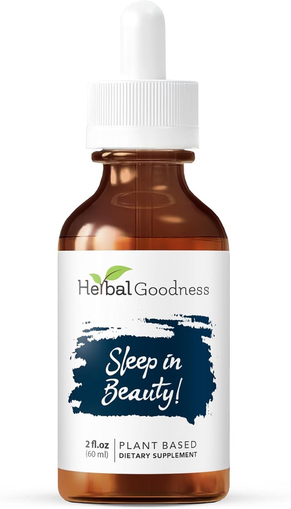 Sleep in Beauty - Organic Valerian Root Liquid Drops 2 fl. oz, Lemon Balm, Natural Sleep support for Adults, Rest & Relaxation Aid, Non-GMO, Vegan, Gluten-free, USDA Organic, No Melatonin