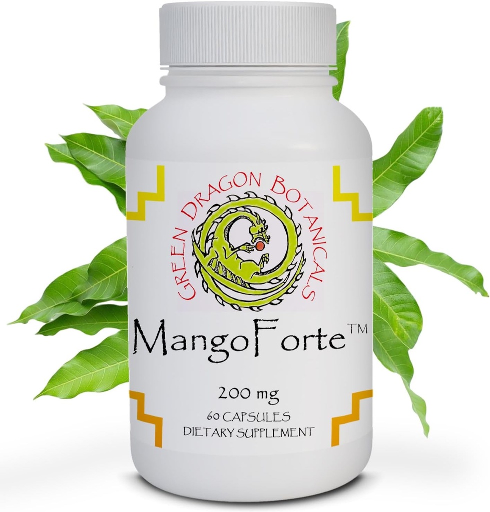 MangoForte™ Mango Leaf Supplements 200 mg 60 Capsules Made in USA (60% Mangiferin) Natural Mangiferin Extract Capsules Immune Support Supplement Made from Premium Mango Leaves