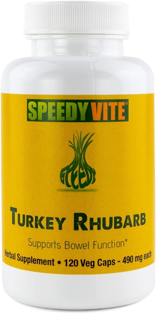 SpeedyVite® Turkey Rhubarb Formula | Destekler Bowel Function* | Kolon Detox ve Cleanse Formula | Contains Cascara Sagrada, Senna, Psyllium, Aloe Vera, Terpery Elm ve More (1x 120 Veg Caps)