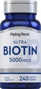 Piping Rock Biotin 500006 | 240 Tablet | Güzellik Vitamin Tamam | Vejetary, Non-GMO, Gluten Free