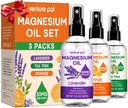Venture Pal 3-Pack Topical Magnezyum Oil Spray Ayaklar için set - Rahatlama için ideal Hediye, Better Sleep, Muscle Relief for Legs & Commons, Health Hair & Skin. Hızlı Aborpsiyon, Non-Grko