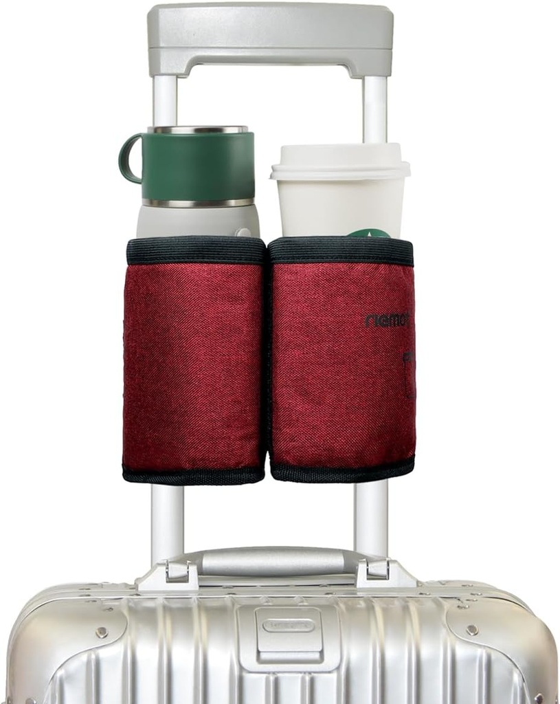 riemot Bagaj Seyahat Kupası Ücretsiz Hand Drink Carrier - İki Kahve Mugs - Fits Roll on Suitcase Tutar - Uçuşa Karşı Hediyeler Seyahat edenler için Hediyeler