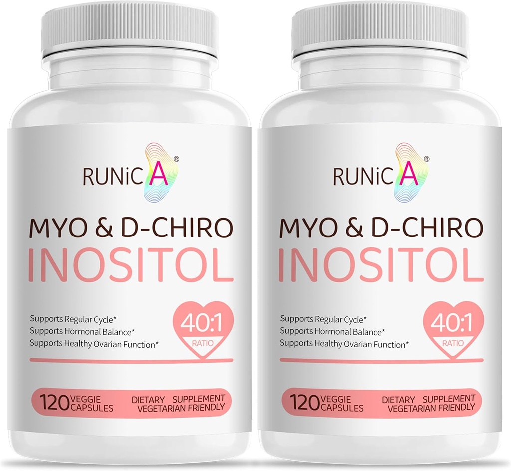 Myo-Inositol & D-Chiro Inositol Supplement for Women - Ideal 40:1 - Kadın Hormon Dengesi ve Ferttitude & Ovarian Health - Vegan Toz Capsules - 60-Day Supply