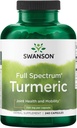 Swanson Turmeric Antioxidant, Κοινή Υγεία, Καρδιαγγειακό, Ηπατικό Detox, Mood και Μνήμη Συμπλήρωμα Υποστήριξης Curcuma Longa (Rιζώμη) 720 mg, 240 Κάψουλες, 120 Υπηρεσίες, 1,44 γραμμάρια ανά υπηρεσία