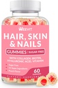 Saç Ciltleri ve Çiçeği Gummies - Vegan Biotin 5000 mcg Kadınlar ve Erkekler için Vitaminler Daha Hızlı Saç Büyümesi, Güçlü Nails, Glowing Skin Skin