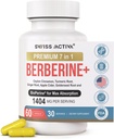 İsviçre Activa+ Labs Organik 7-in-1 Berberine Supplement | 600 mg HCl + Ceylon Cinnamon, Turmeric, Ginger, ACV, Goldenseal, BioPerine | Metabolic, Heart & Digestive Support | Vegan, Non-GMO 30 Day Supply