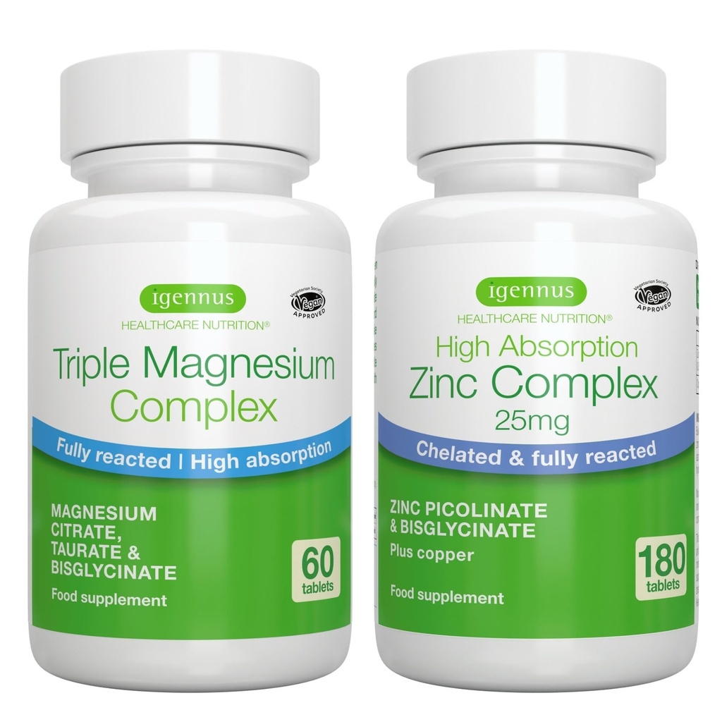 Triple Kompleksi + çinko Kompleksi Vegan Sche, High Abception Chelated çinko Picolinate & Bisglycinate with Copper, by Igennus