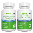 Triple Magnesium Complex + Zinc Complex Vegan Bundle, High Absorption Chelated Magnesium + 25mg Chelated Zinc Picolinate & Bisglycinate with Copper, by Igennus