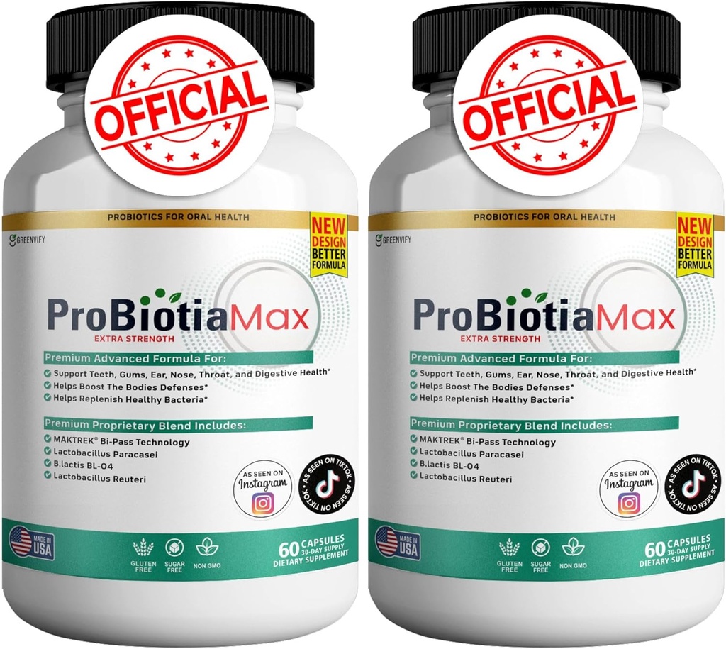 ProBiotia Max 40 Milyar CFU Ekstra Güçlü Oral Probiyotik Supplement, 60 Capsules, Supports Teeth and Gum Health, Gluten Free (2)