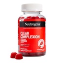 Neutrogena Clear Complexion Antioksi Gummies with çinko, Daily Skincare Supplement with Vitamin A, C & E for Clear, Sağlıklı Skin + Probiyotiks, Strawberry Flavor, 60 ct