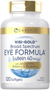 Carlyle Eye Health Supplement | 120 Softgels | Lutein 40 mg, Zeaxanthin, Bilberry ve Blueberry | Broad Spectrum Eye Support Vitamins | Non-GMO, Gluten Free Formula
