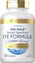 Carlyle Eye Health Supplement | 120 Softgels | Lutein 40 mg, Zeaxanthin, Bilberry ve Blueberry | Broad Spectrum Eye Support Vitamins | Non-GMO, Gluten Free Formula