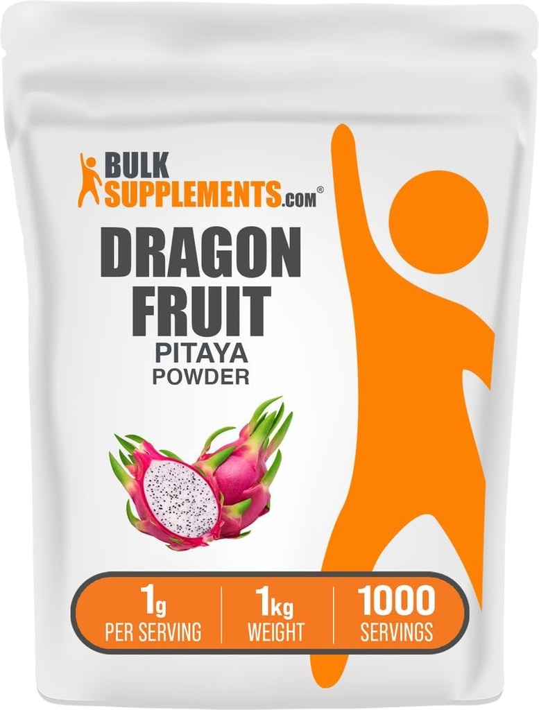BulkSupplements.com Dragon Meyvesi - Antioksis Supplement, Dragon Fruit for Digestion Support - Vegan & Gluten Free, 1g per Service, 1kg (2.2 lbs) (Paket of 1)