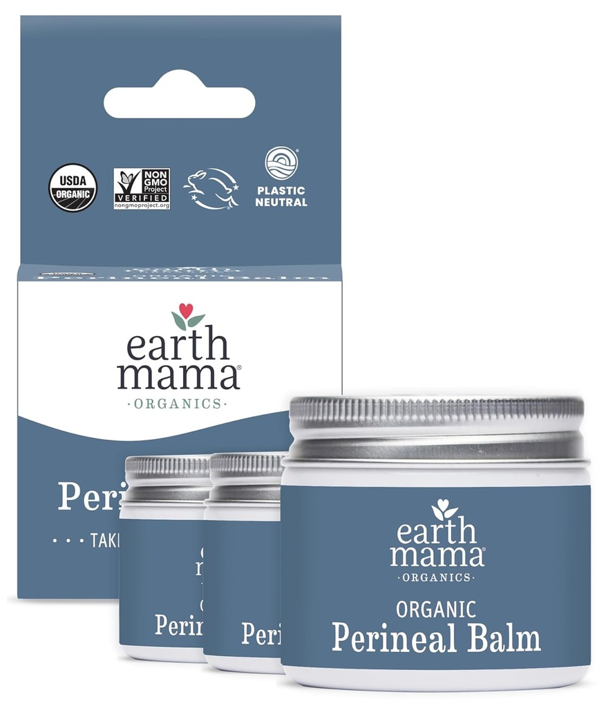 Dünya Mama Organik Perineal Balm | Doğal Soğutma Herbal Hamile ve Postpartum Relief with Witch Hazel & Calendula, Feminine Care Essentials, No Benzocaine veya Butane, 2Oz (3-Pack)