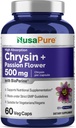 NusaPure Chrysin 500 mg, 60 Veggie Capsules | Tutku Çiçek Kompleksi 500 mg Supplement | 5, 7Dihidrxyflavone | Interd Extract | Non-GMO, BioPerine