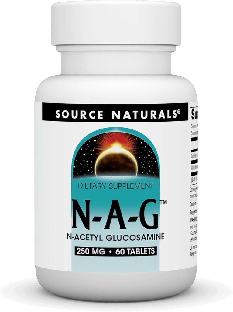 Source Naturals N-A-G, N-Acetyl Glucosamine for Joint Support and Intestinal Lining*, 250 mg - 60 Tabletler