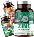Number One Nutrition N1N Premium Super Fruits & Veggies Supplement [40 Whole Foods, Aloe Vera, Βιταμίνες] και Ψευδάργυρος 50mg [3X Απορρόφηση], 2 πακέτα