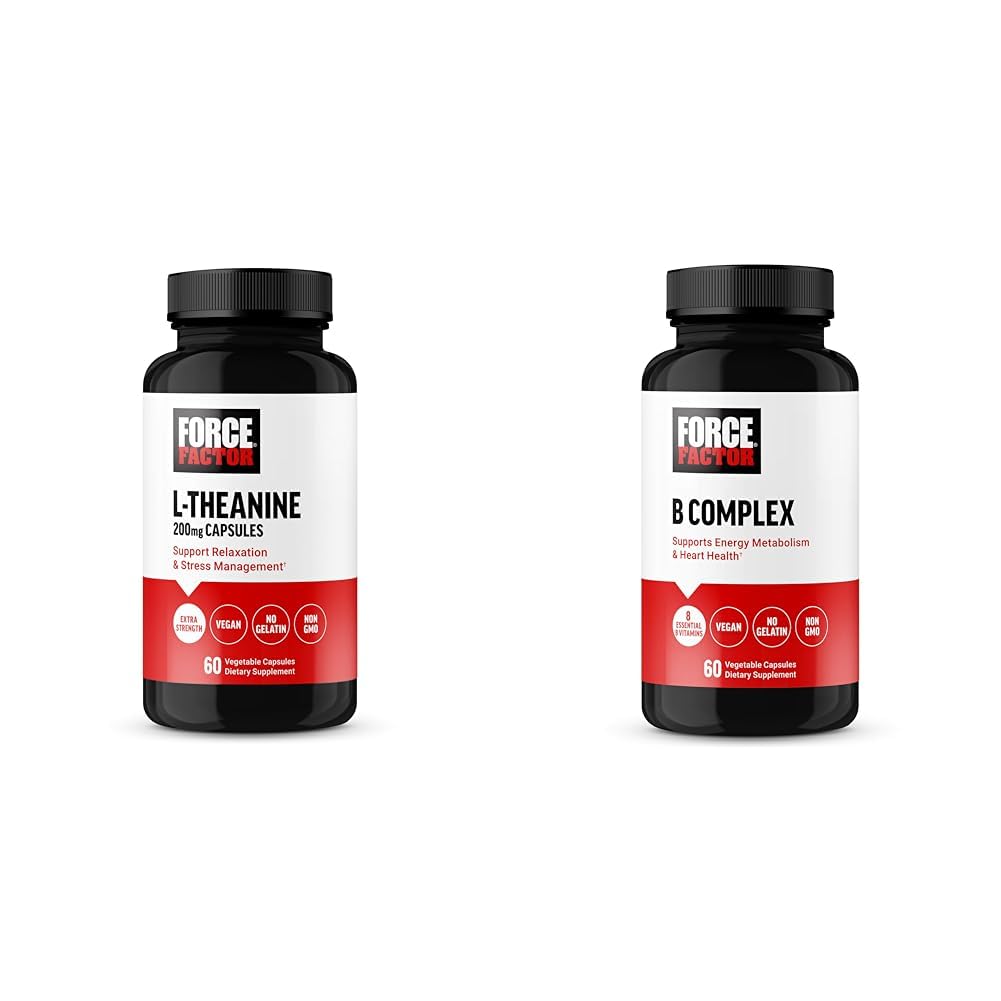 Kuvvet Faktörü L Theanine 200 mg ve Vitamin B Kompleksi Supplement, 60 Capsules Her Şey