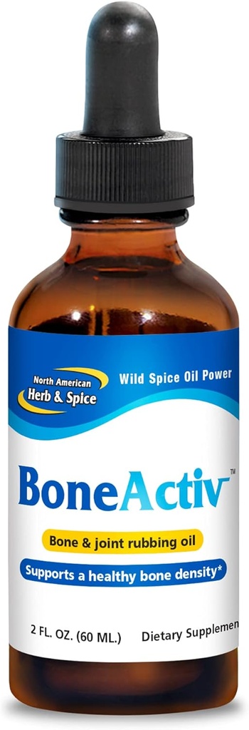 Kuzey Amerika Herb & Spice BoneActiv - 2 fl. oz. - Bone & Joint Rubbing Oil - Sağlıklı Bones - Non-GMO, Vegan - 346 Hizmetler