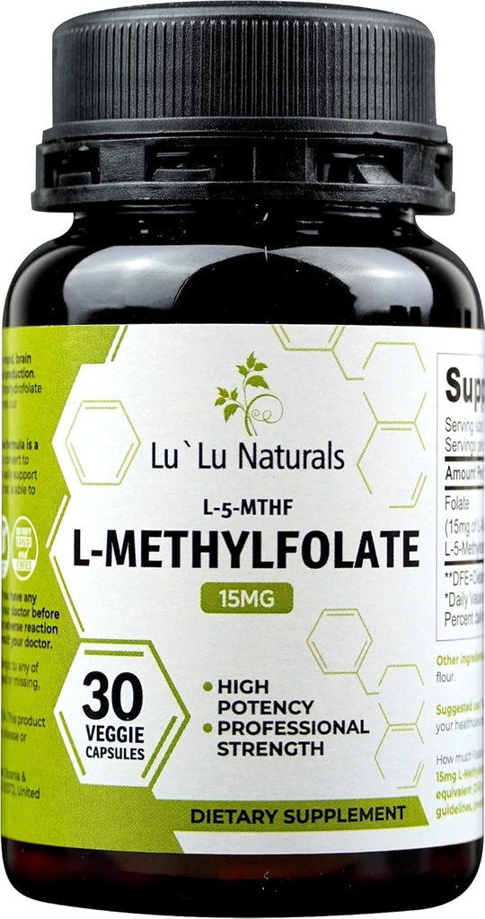 Lu'Lu Naturals L Torchfolate 15mg Aktif Metrik, Folic Asit, 5-mthf 30 Veggie Caps