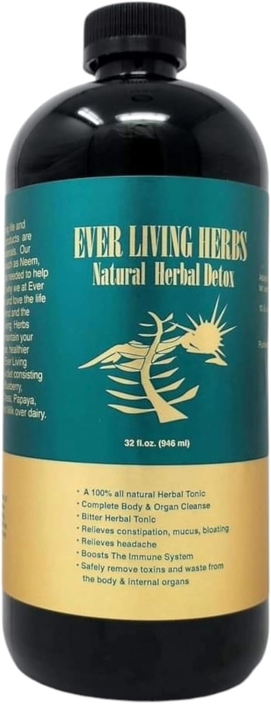 Doğal Herbal Detox, Neem, Burdockroot, Dandelion 32 oz ile derin temizlik için Moringa ile.