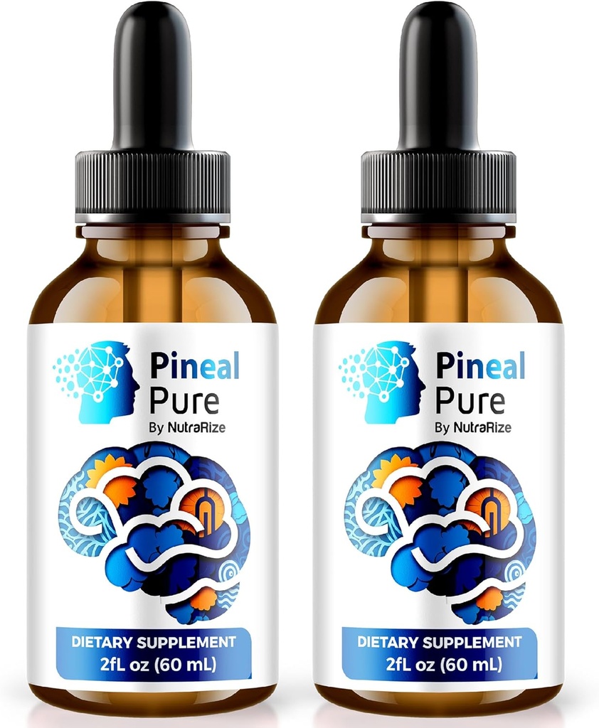 (2 Pack) Resmi Pineal Pure Drops - Doğal Günlük Formula Destek Focus, Memory & Concentration | Clean, Easy-to-Use PinealPure Sıvı (60 Hizmet)