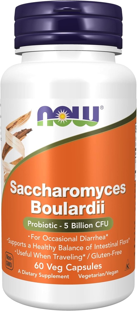 Saccharomyces Boulardii Γαστρεντερική υποστήριξη, 60 καπάκια από τώρα Τρόφιμα (πακέτο του 2)