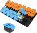 Büyük 7 Gün Pill Organizer, XL AM PM Once a Day Medicine Storage Box, Big 2 Week Pill Holder for Pills, Vitamins & Supplements, Travel Pill Case for Drug (Mavi+Orange)