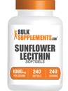 BulkSupplements.com Ηλίανθος Λεκιθίνη Softgels - Συμπλήρωμα λεκιθίνης, Ηλίανθος Λεκιθίνη 1080mg - Υποστήριξη ζωτικότητας, Γλουτένη, 1 Softgel per Serving, 240 Count (Pack of 1)