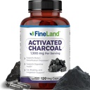 GüzelLand Aktif Charcoal 1300 mg - Gelişmiş Digestive Detox Cleanse, Gas ve Bloating, Circulation & Cholesteroal Support - ABD'de Made, 120 Vegan Pills