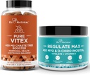 Κάψουλες Vitex Chasteberry & Regulate Max Myo-Inositol D-Chiro Inositol σε σκόνη - Φυσική υποστήριξη PMS & γονιμότητας, ορμονές ισορροπίας, Regulate Cycle - 60 Vegan Soft Capules + 60 εξυπηρετούν Ινοσιτόλη σε σκόνη