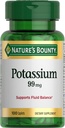Nature's Bounty Potassium 99mg, υποστηρίζει την ισορροπία υγρών και μυϊκή δραστηριότητα, συμμετέχει στην κανονική λειτουργία της καρδιάς, συμπλήρωμα διατροφής γλουκονικού καλίου, χωρίς γλουτένη, 1 ανά ημέρα, 100 χορτοφαγικές αιγίδες
