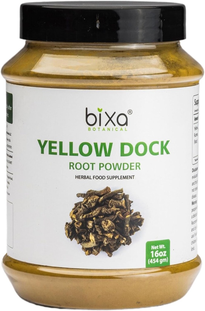 Bixa BOTANICAL Yellow Dock Powder (Rumex Crispus) Βότανο συμπλήρωμα για χρόνια προβλήματα του δέρματος  (454 γραμμάρια (16 Οζ))