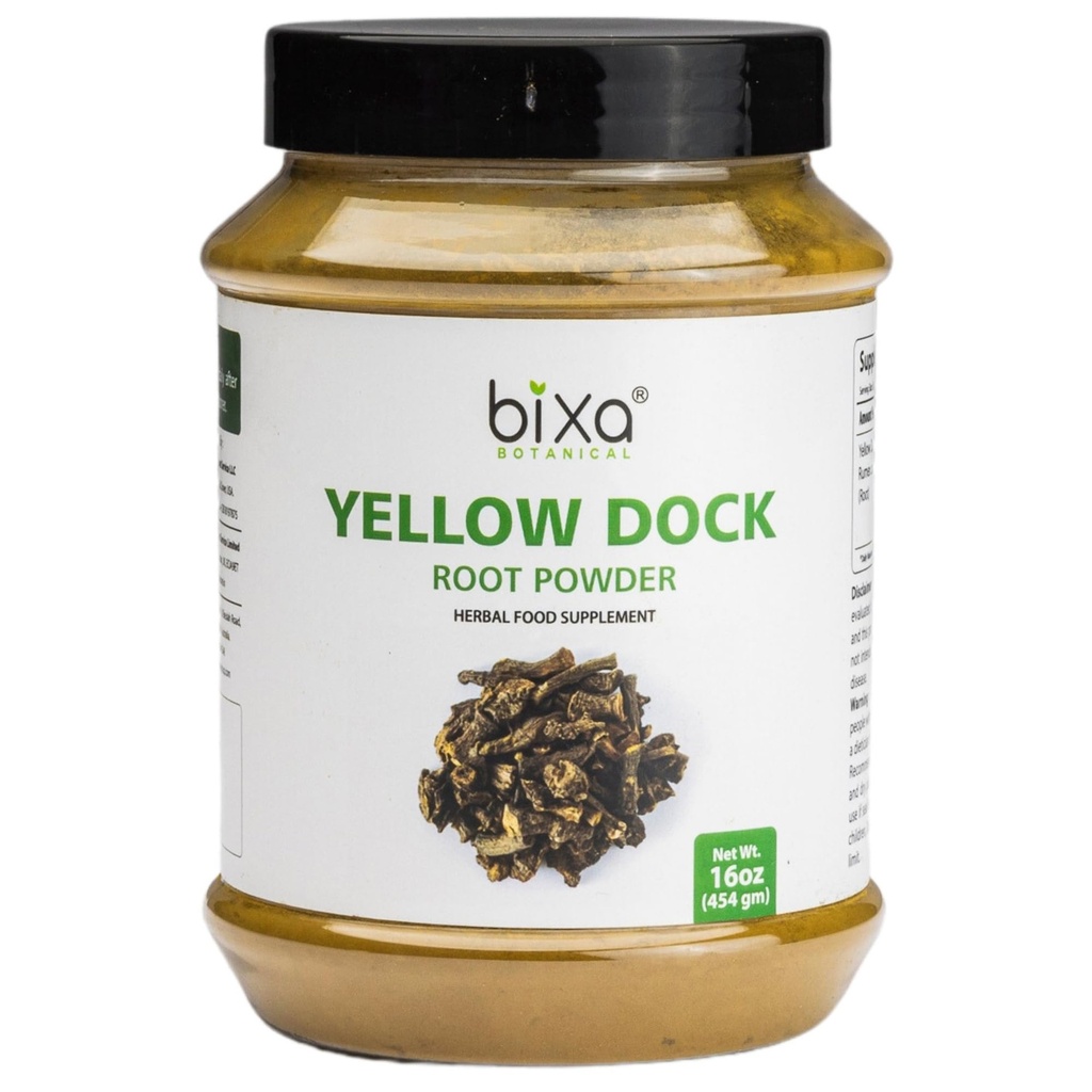 Bixa BOTANICAL Yellow Dock Toz (Rumex Crispus) Kronik Cilt Sorunları için Herbal Supplement | Ayurvedic Herb, Sensation & Inflammation of Nasal pasajs. (454 Grams (16 Oz)