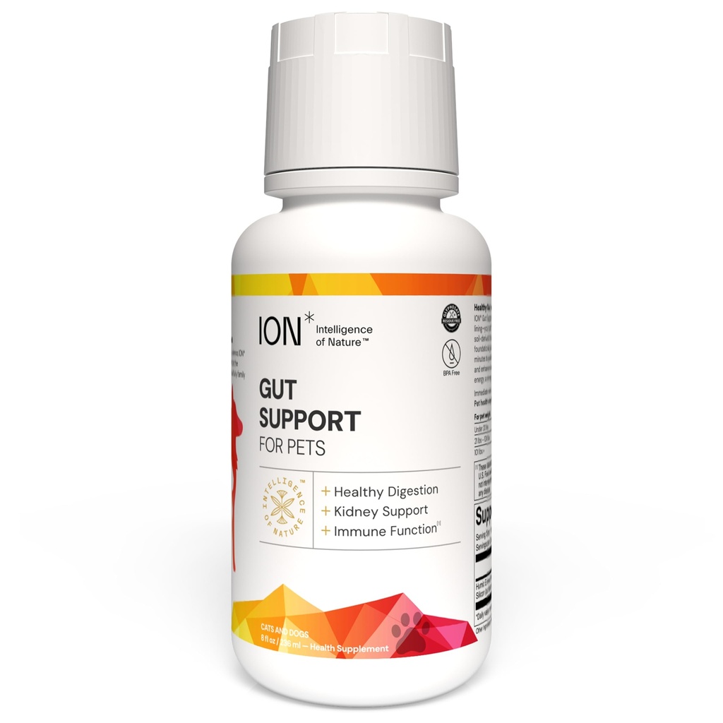 ION* Nature Gut Support For Pets - Sıvı Probiyotikler Köpekler ve Kediler için Alternatif Katlar, Puppiler, Skin & Hair Health - 8 fl oz (kırıklık)