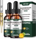 (2 Pack) Magnezyum Glycinate Supplement, Sıvı Magnezyum Glycinate 500 mg Ashwagandha, L - Theanine, Chamomile - Supports Optimal Calm Sleep Vegan