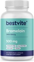 Bromelain 500 mg (2400 GDU/Gram) (120 Vejetaryen Capsules) - No Stearates - Vegan - No Gelatin - No Silica - Non GMO - Gluten Free