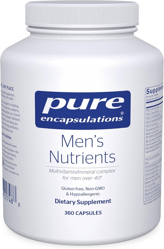Pure Encapsulations Ανδρικά θρεπτικά συστατικά - Multivitamin Mineral Supplement to Support Energy, Endurance & Stamina in Men Over 40* - with Vitamin D, Vitamin C & Trace Minerals - 360 Κάψουλες