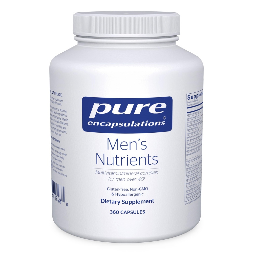 Pure Encapsulations Men's Nutrients - Multivitamin Mineral Supplement to Support Energy, Endurance & Stamina in Men Over 40* - Vitamin D & Vitamin C - Gluten-Free & Non-GMO - 360 Capsules