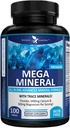 Potent Garden Mega Mineral Tamamla Mineral Kompleksi Çelik Magnezyum Pyum Boron Selenium Chromium & 72 Trace Minerals Iron Freeuba Supplement -100 Pills