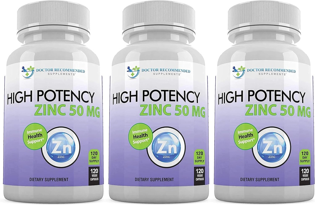 Ψευδάργυρος 50mg - Ψευδάργυρος Picolinate Ανοσοποιητική Υγεία Συμπλήρωμα Υποστήριξης 360 Κάψουλες Veggie για ενήλικες και παιδιά Βιταμίνη, Καλά Απορροφημένη υψηλής ισχύος συμπληρώματα καθαρό ψευδάργυρο - 50mg ανά υπηρεσία