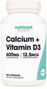 Nutricostdis (600 mg) + Vitamin D3 (12.5 Otelleri) Kadınlar için 180 Capsules - Vegan, Non-GMO, Gluten Free - 60 Hizmetler