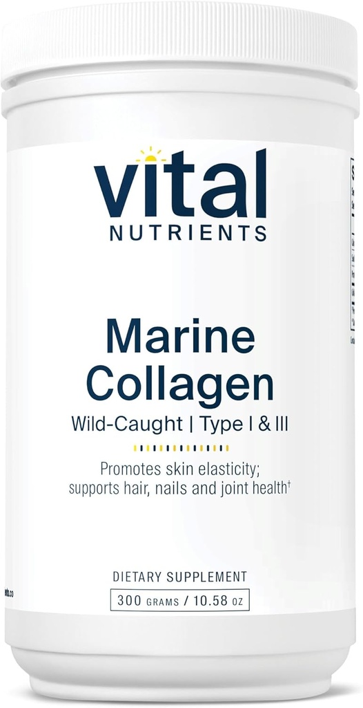 Vital Nutrients Marine Collagen Toz Unflavored | Saç, Skin, Nails, & Ortak Destek* | Tip I & III Collagen Toz Supplement from Wild-Caught Fish | Gluten, Dairy, Soy Free | 300 Grams