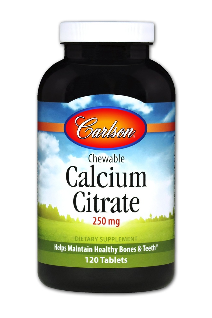 Carlson Chewabledis Citrate 250 mg, Vanilla, 120 Tablet