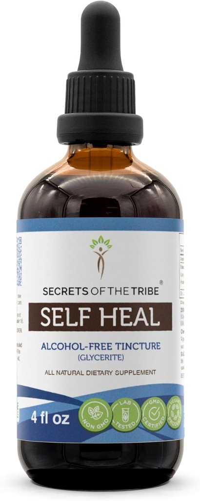 Tribe Self Heal Alkol-Free Liquid Extract, Self Heal (Heal All, Prunella Vulgaris) herb Tincture Supplement (4 FL OZ)