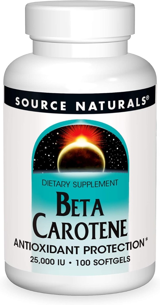 Source Naturals Beta Carotene 25000 iu Antioxidant Protection - Converted by Body to Vitamin A - 100 Softgels