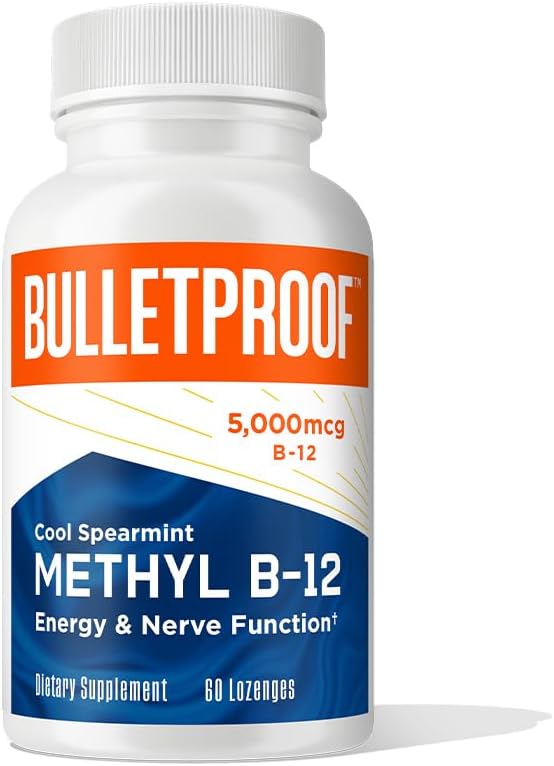 Αλεξίσφαιρα Cool Spearmint Methyl B-12 Lozenges, 60 Count, συμπλήρωμα για την ενέργεια και τη λειτουργία νεύρων