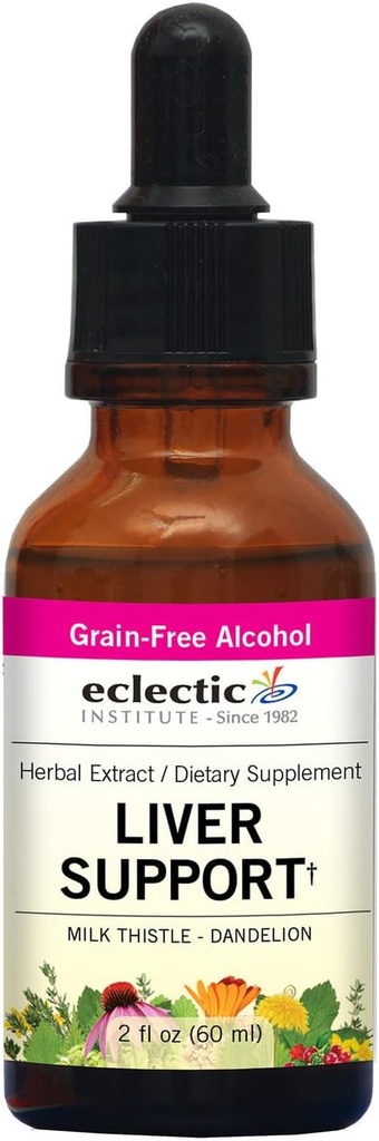 Eclectic Herb - Liver Support Extract | Natural Liver Support, Detox, Cleanse + Maintain | Liver Support Supplement | Herbal Tincture | Non-GMO, Gluten-Free (2 fl oz | 60 ml)